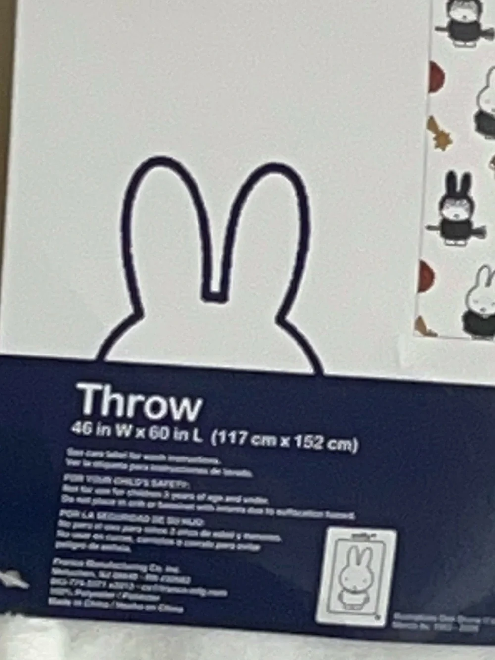 NWT Miffy Halloween Witch Plush Throw Blanket Fall Pumpkins 46